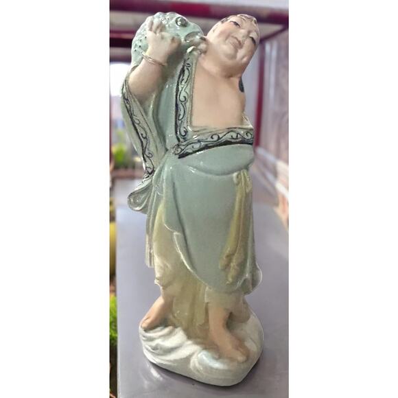 Vintage Laughing Buddha Playful Dragon Figurine Mediation Collectible Rare - Picture 4 of 16